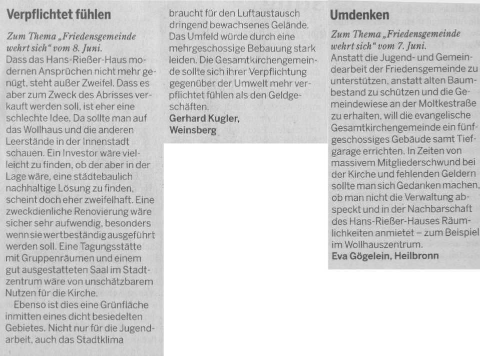 Leserbriefe Heilbronner Stimme